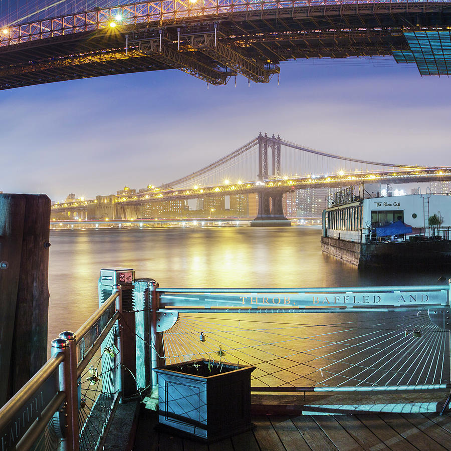 Architecture Photograph - Brooklyn Bridge Pano 2 3 Of 3 by Moises Levy