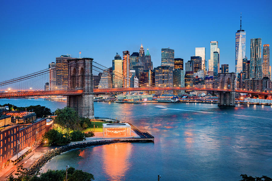 Brooklyn Bridge Park & Nyc Skyline Digital Art by Antonino Bartuccio ...