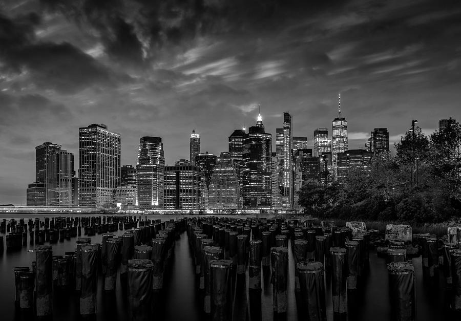Landscape Photograph - Brooklyn Bridge Park Night by Alice Sheng