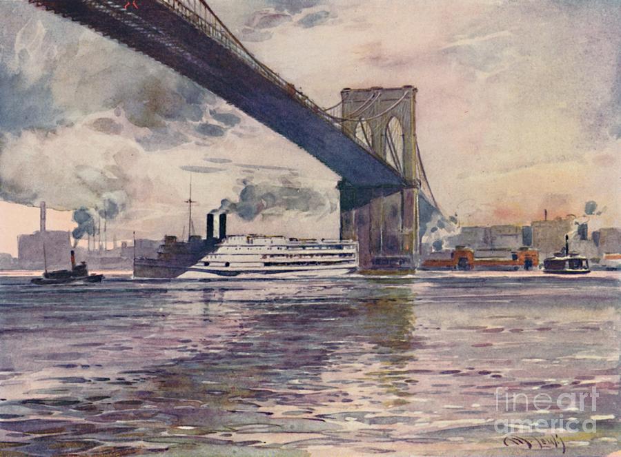 Brooklyn Bridge Drawing by Print Collector