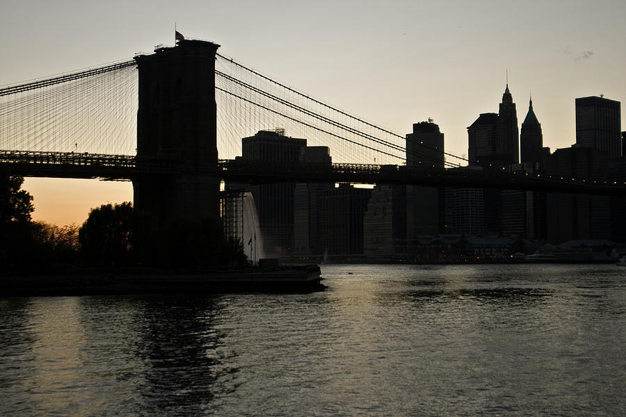 Brooklyn Bridge Silhouette Photograph by Daniel Liu
