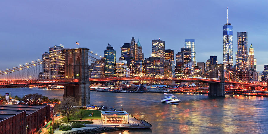 Brooklyn Bridge & Skyline, Nyc Digital Art by Luigi Vaccarella - Fine ...