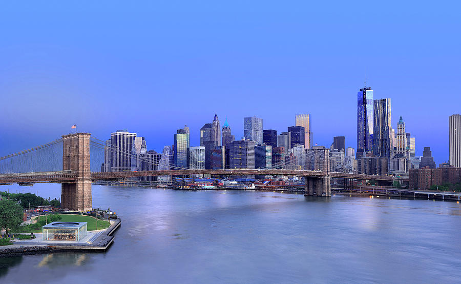 Brooklyn Bridge & Skyline, Nyc Digital Art by Paolo Giocoso