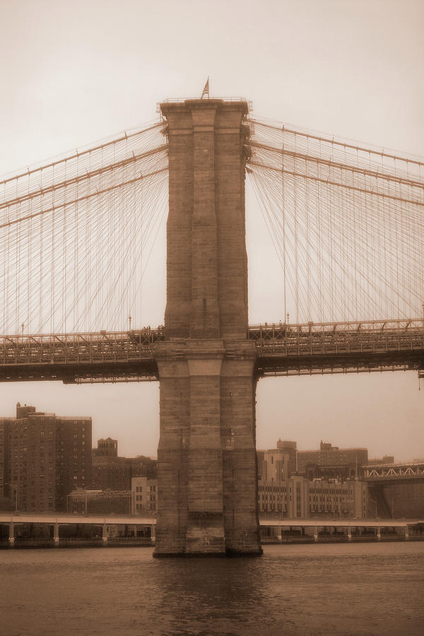 Brooklyn Bridge Tower Photograph by Wdstock