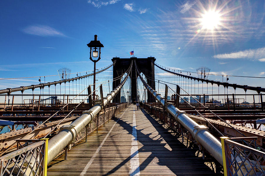 Brooklyn Bridge Under The Sun,new York Photograph by Yoann Jezequel Photography