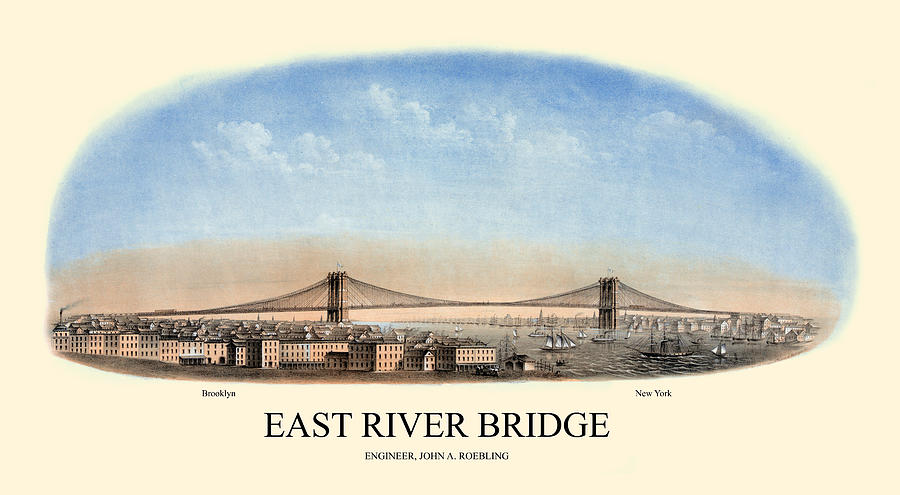 Brooklyn Bridge Painting by Unknown