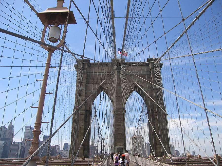 Brooklyn Bridge Up Close and Personal Photograph by Patricia Caron