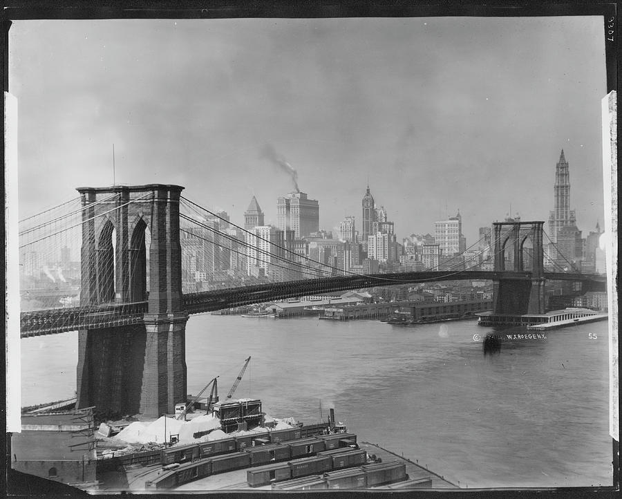 Brooklyn Bridge Viewed From Brooklyn Photograph by The New York Historical Society