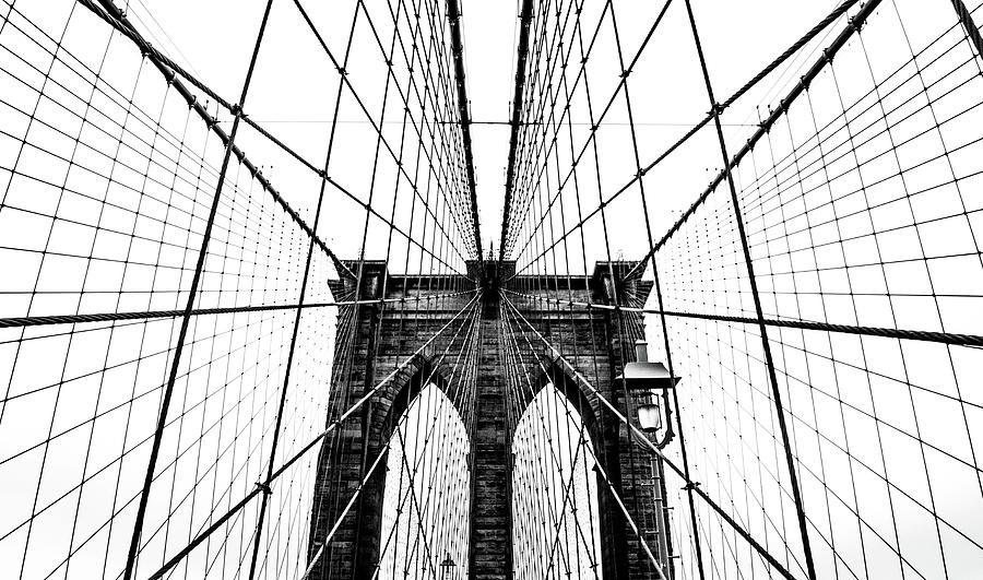 Black And White Photograph - Brooklyn Bridge Web by Nicklas Gustafsson