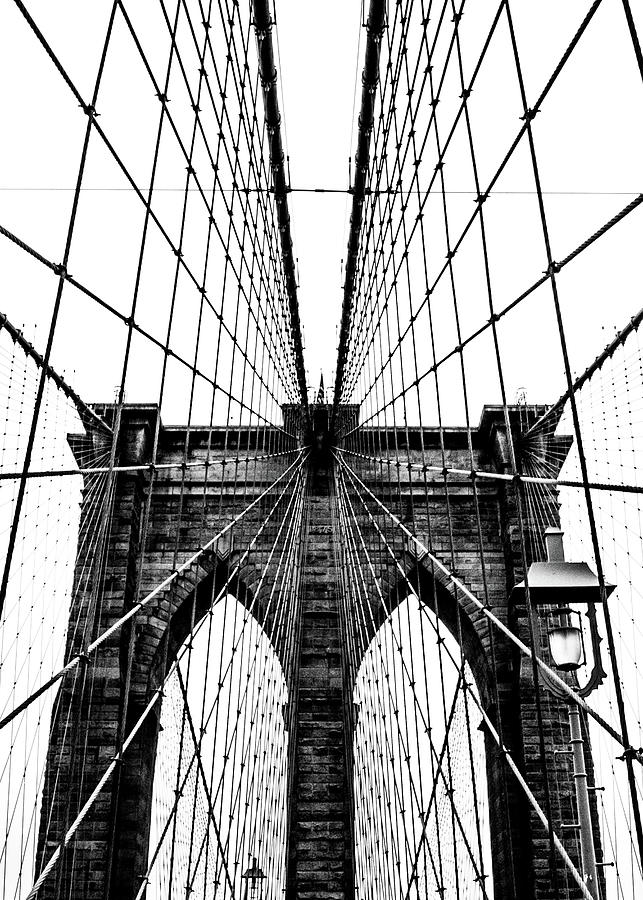 Black And White Photograph - Brooklyn Bridge Web Vertical by Nicklas Gustafsson