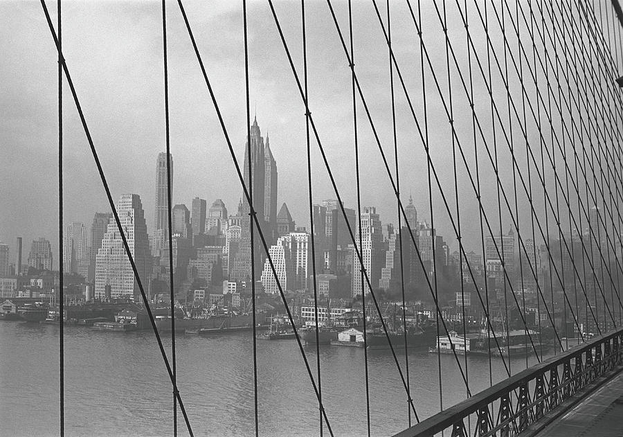 Brooklyn Bridge With New York City In Photograph by George Marks