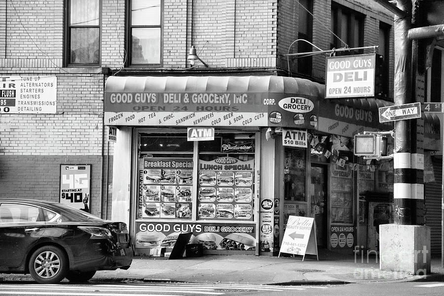 Ny Photograph - Brooklyn Deli Black White  by Chuck Kuhn