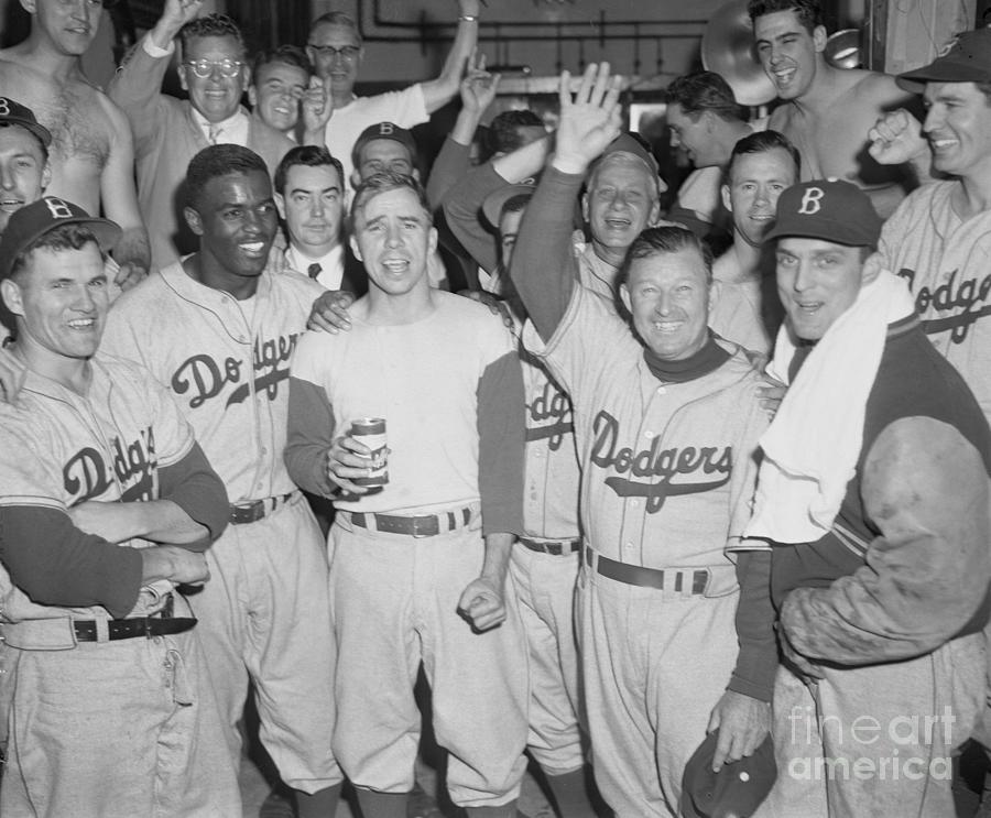 Brooklyn Dodgers Waving In Celebration Photograph by Bettmann