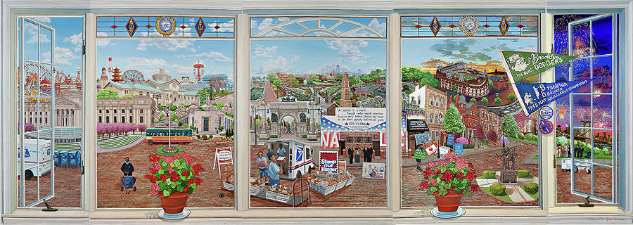 Brooklyn Picture Window Painting by Bonnie Siracusa