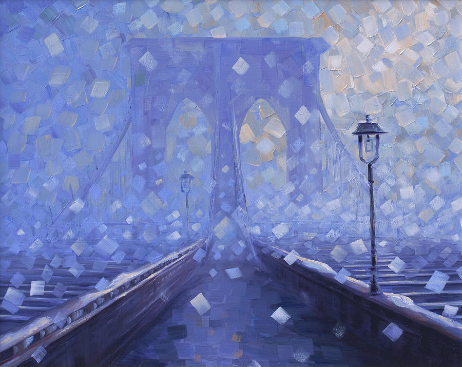 Brooklyn Bridge Painting - Brooklyn Silence by Rob Buntin Brooklyn Bridge Painting - Brooklyn Silence by Rob Buntin