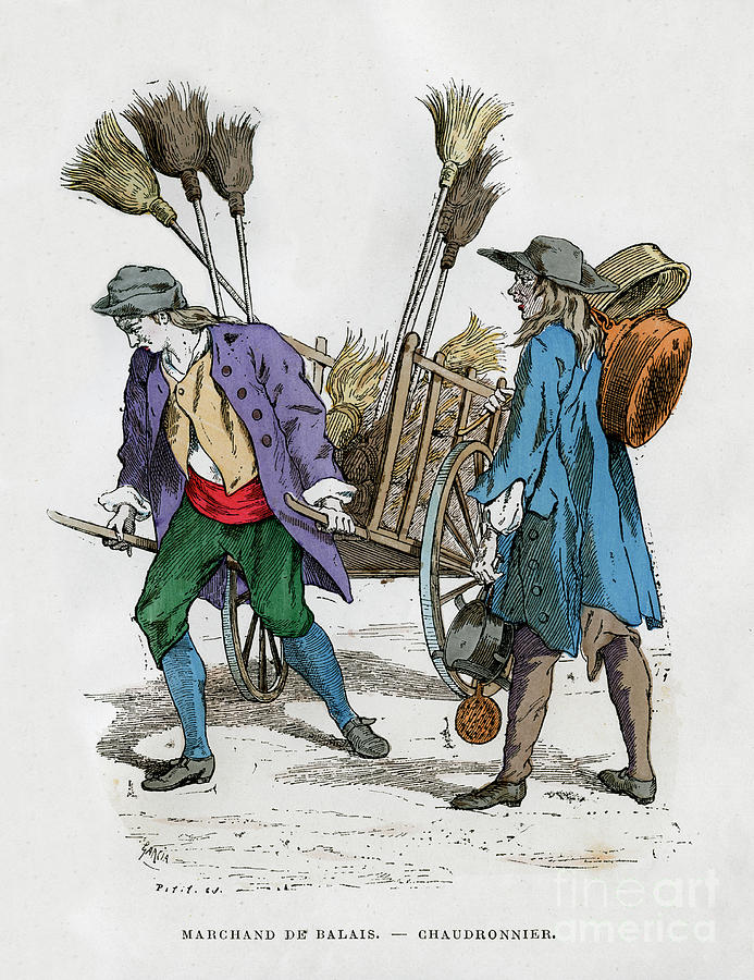 Broom Seller And Boilermaker, 1882-1884 Drawing by Print Collector