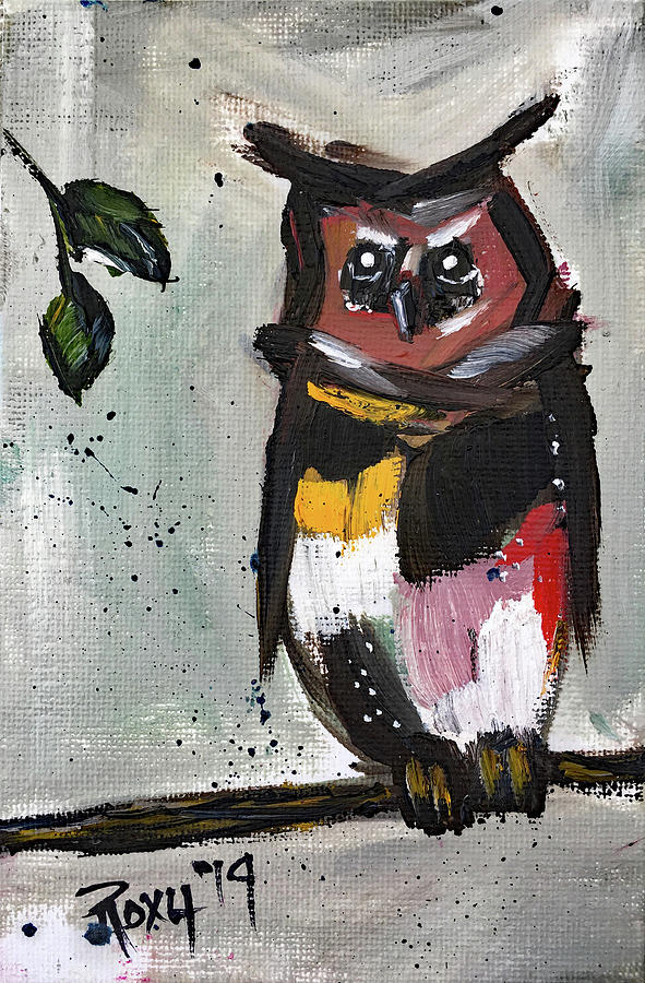 Brown Barn Owl Painting by Roxy Rich
