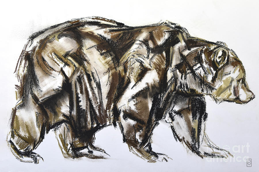 Brown Bear Walking, 2012 Painting by David Mayer