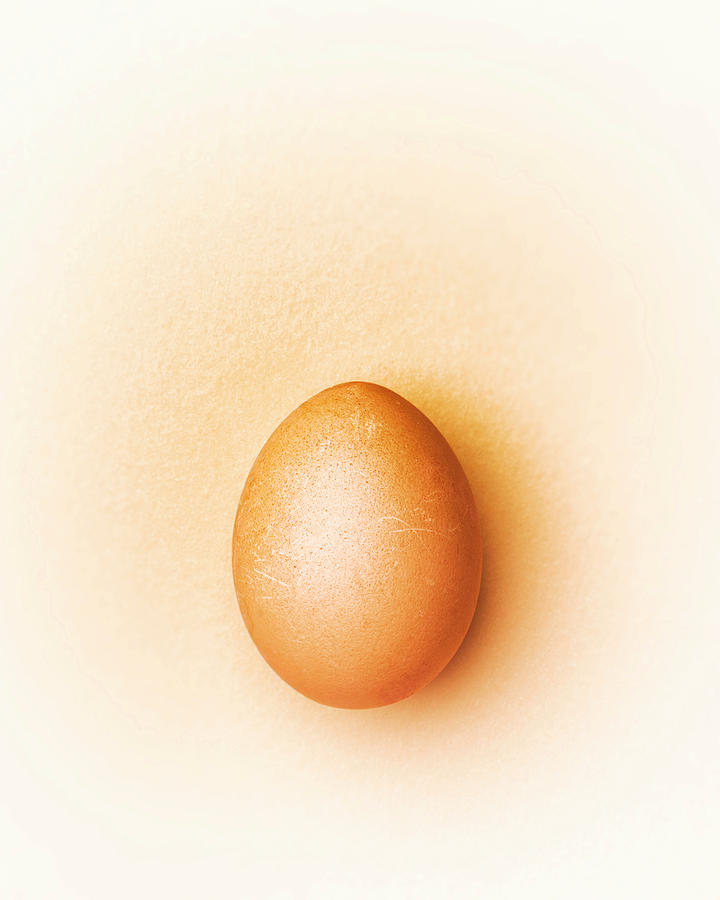 Brown Chicken Egg On A Beige Background Photograph by Peter Rees