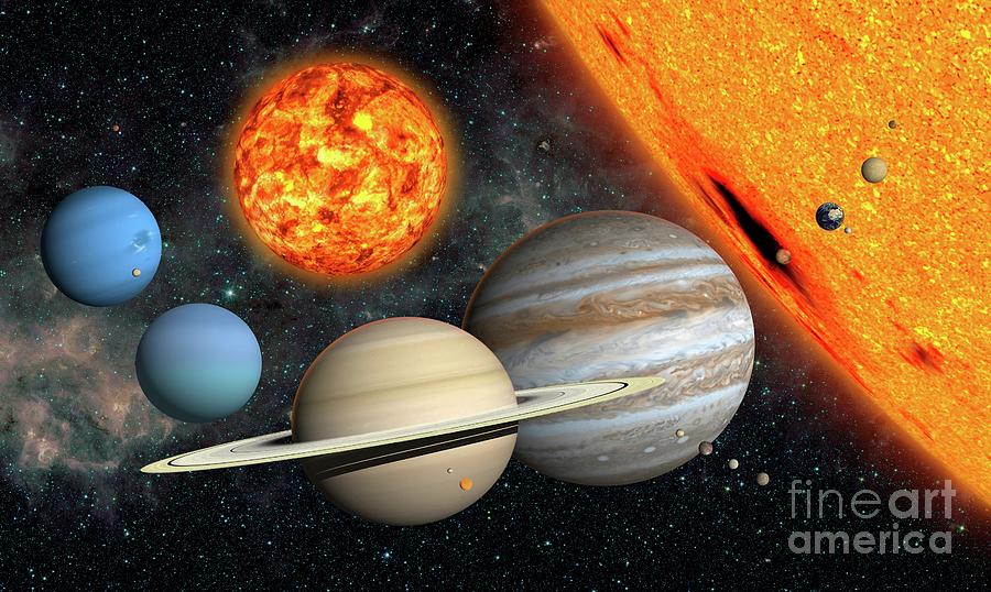 Brown Dwarf Compared To Planets Photograph by Ron Miller / Science ...