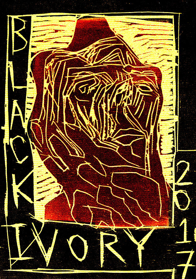 Brown Face Black Ivory Woodcut Poster 35 Digital Art by Edgeworth Johnstone