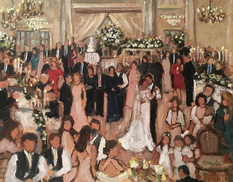 Brown Greene Wedding Reception Painting By Barbara Davis