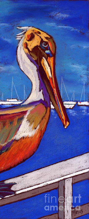 Pelican Painting - Brown Pelican on the Bay - 2 by David Hinds