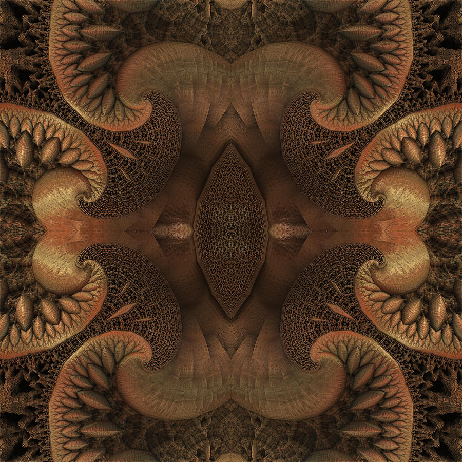 Abstract Digital Art - Brown Tree Fractal by Grant Osborne