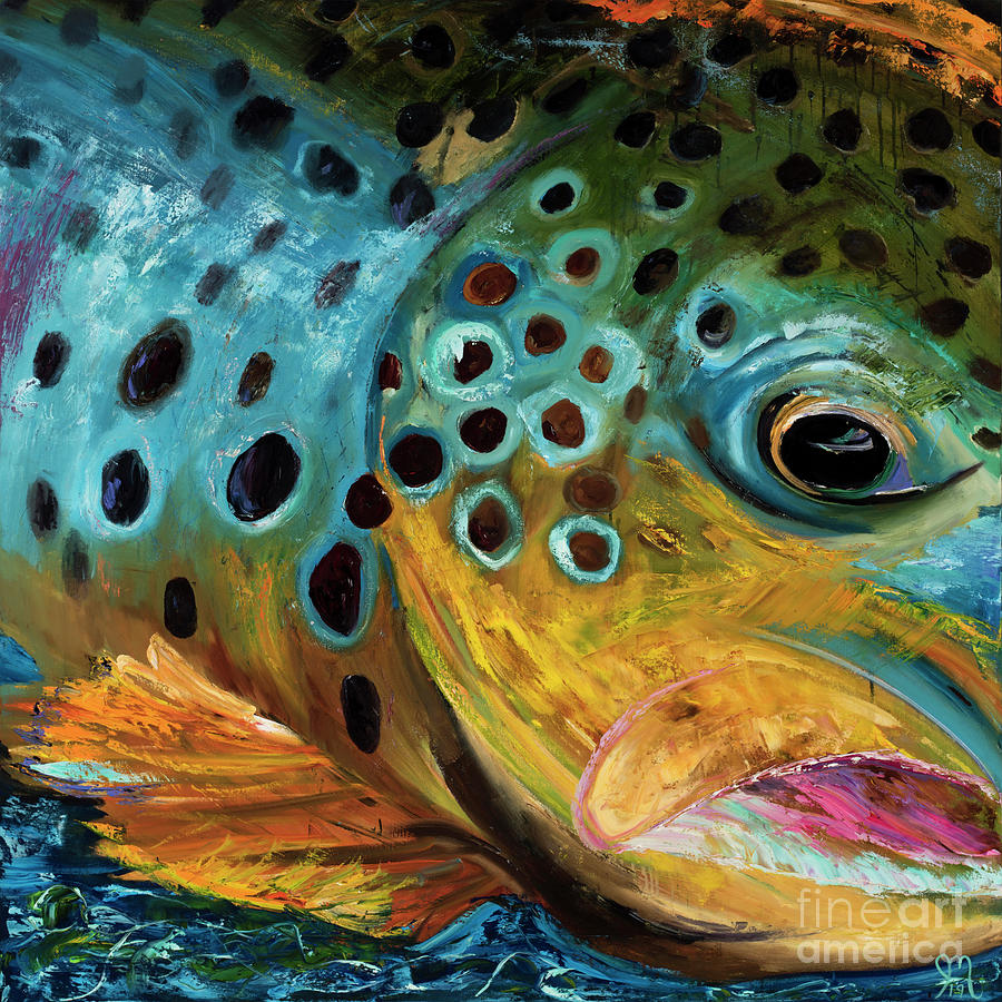 trout skin painting