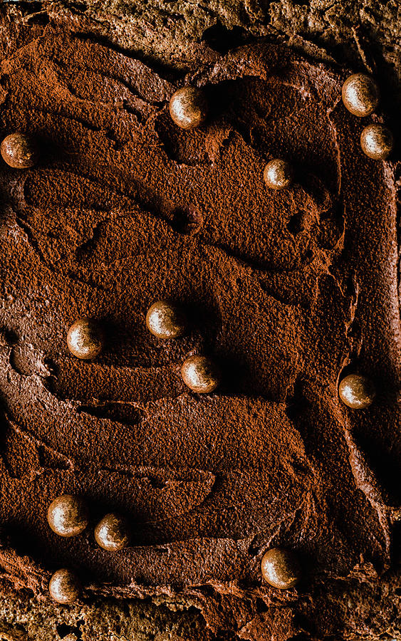 Brownie With Chocolate Beads full Image Photograph by Maria Panzer