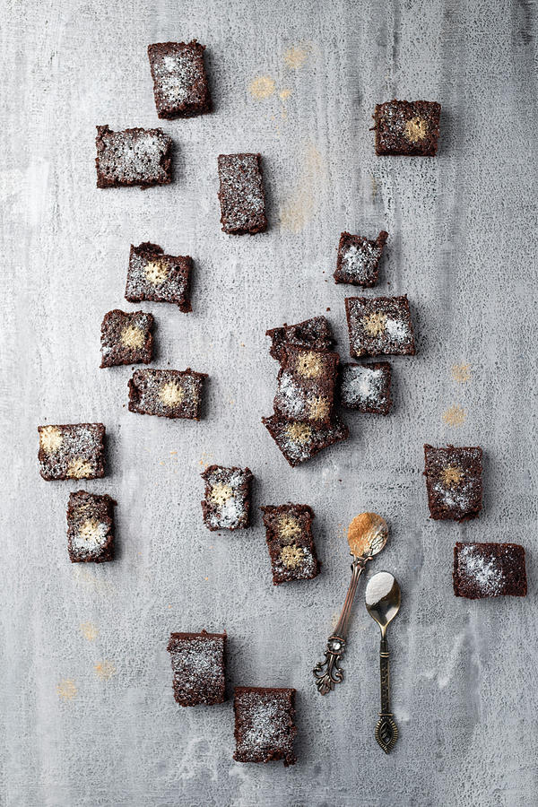 Brownies Sprinkled With Gold And Silver Photograph by Mandy Reschke