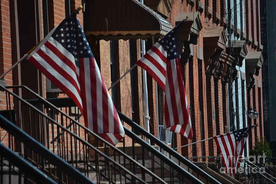 Brownstone Flags Photograph by Anthony Butera
