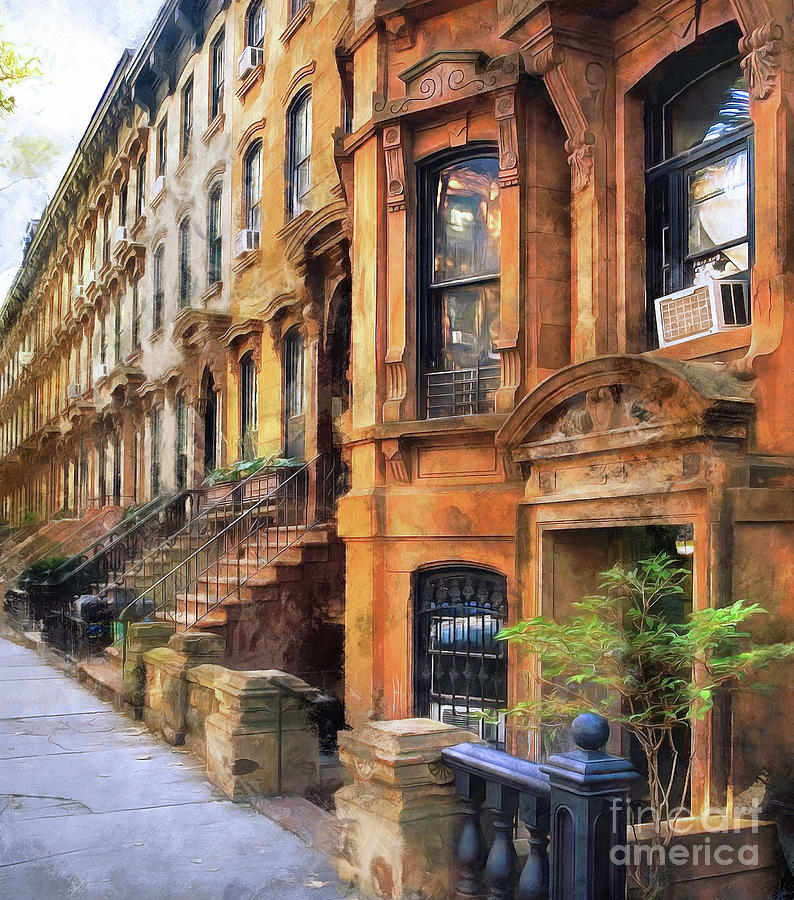Brownstone New York Painting by Elaine Manley