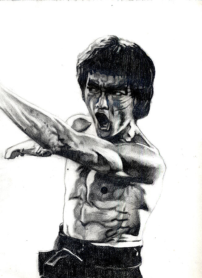 Bruce lee Drawing T-Shirt by Carlos Fleites - Fine Art America