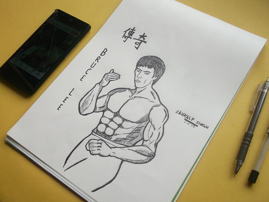 Bruce Lee Png Image - Bruce Lee Easy Drawing, Transparent Png - vhv