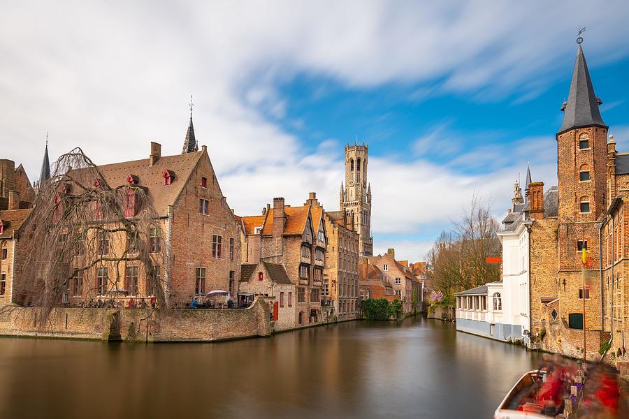 Architecture Photograph - Bruges, Belgium Scene by Sean Pavone