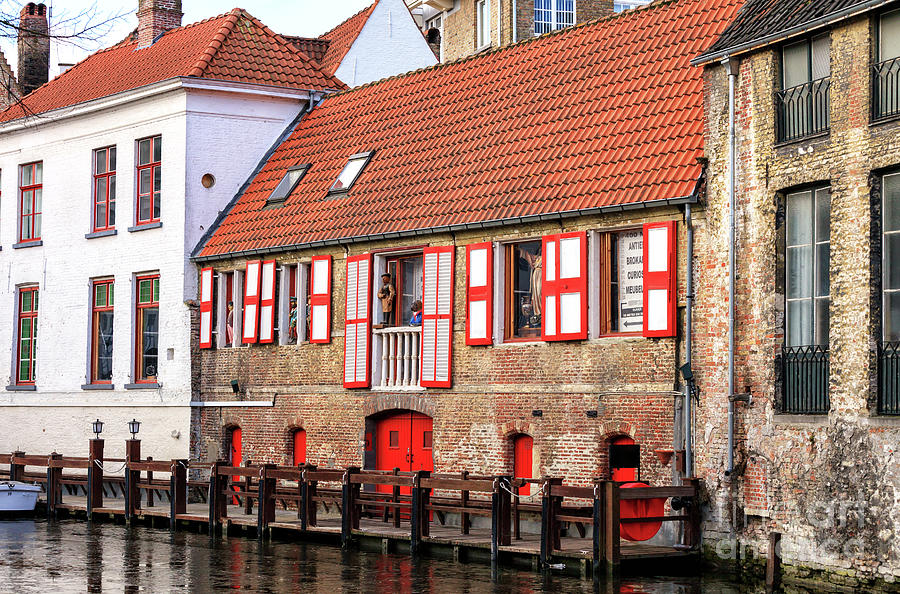 City Photograph - Bruges Canal Scene Number Four by John Rizzuto