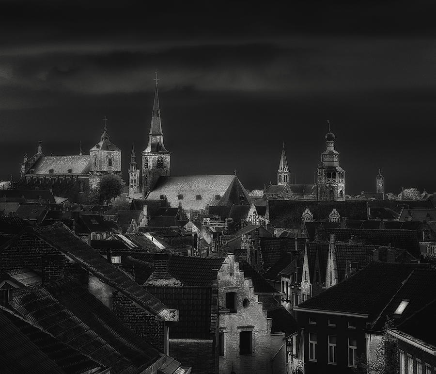 Architecture Photograph - Bruges Seen From The Roof Of The Kruispoort City Gate by Yvette Depaepe
