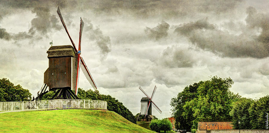 Bruges Windmills - Vintage Version  Photograph by Weston Westmoreland