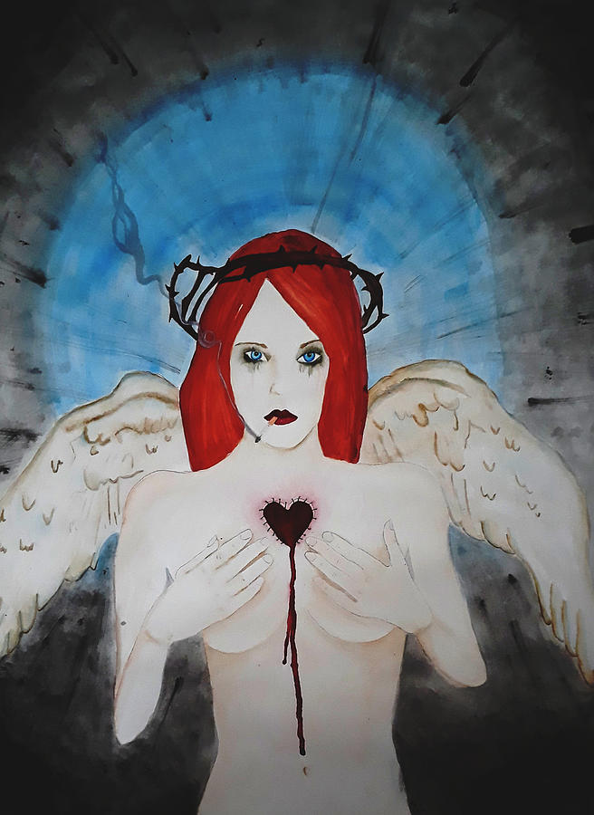 Angel Painting - Bruised but not broken by Cheri H