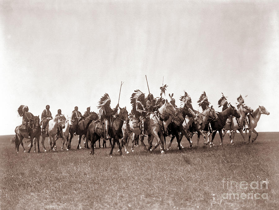 Brule Sioux War Party By Edward S. Curtis, C.1907 Photograph by Edward Sheriff Curtis