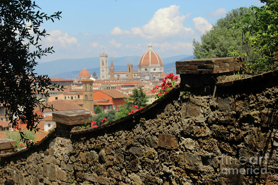 Brunelleschis Dome in Florence Italy cityscape viewed behind st Photograph by Adam Long