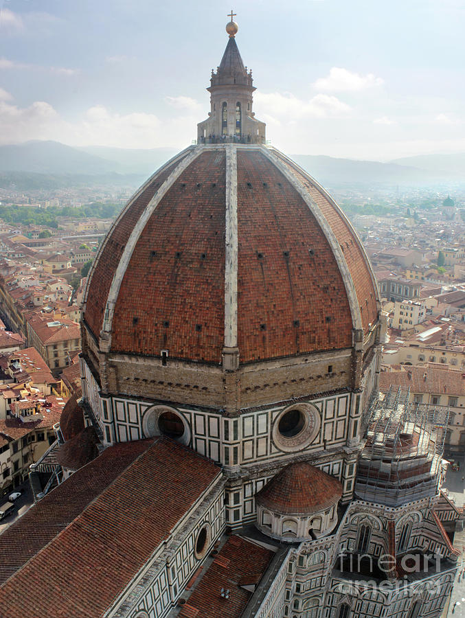 Architecture Photograph - Brunelleschis Dome on the Cathedral of Santa Maria del Fiore in by Adam Long