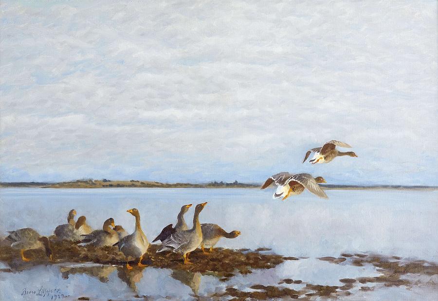 BRUNO LILJEFORS 1860 1939 Geese Painting by Celestial Images | Fine Art ...