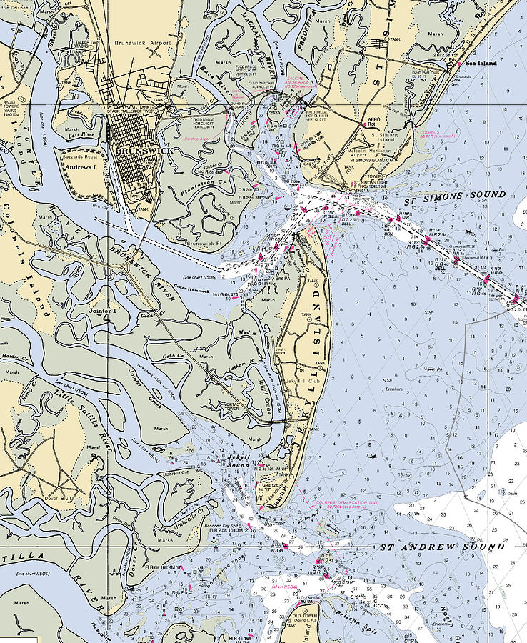 Nautical Chart Mixed Media by Sea Koast Fine Art