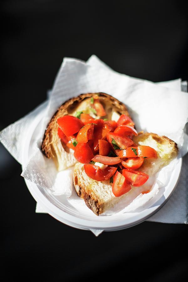 Bruschetta With Tomatoes Photograph by Helen Cathcart