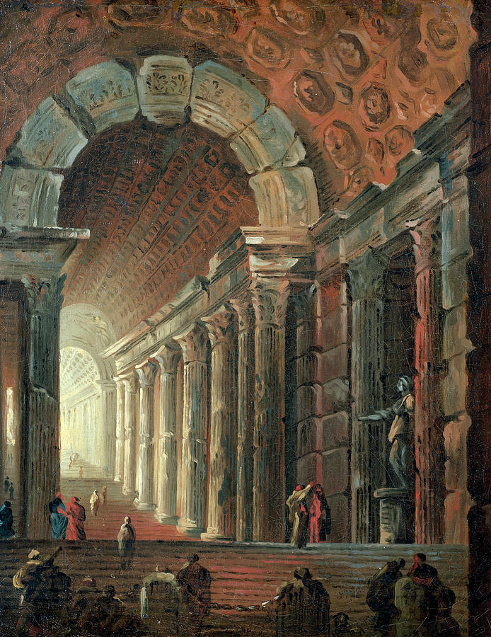 Brusell: Vaulted Staircase Painting by Johan Gottlob Bruselljohan Gottlob Brusell