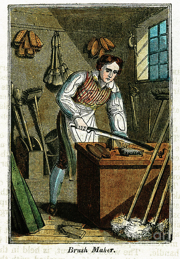 Brush Maker, 1823 Drawing by Print Collector