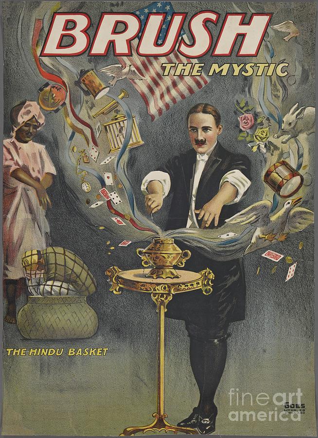 Brush the Mystic - Vintage Magician Poster Painting by Esoterica Art Agency