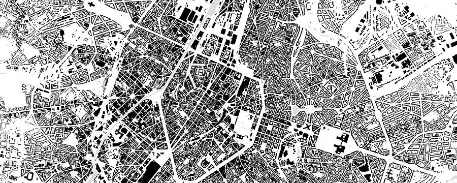 Brussels building map Digital Art by Christian Pauschert